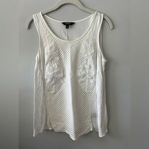 Simply Vera Vera Wang White Tank Top Women’s Small Crochet Embroidered Boho